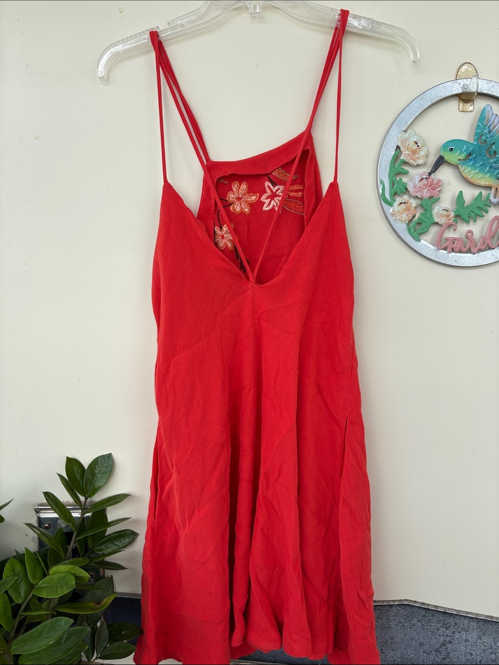 Free People Red Embroidered Mini Dress - Picture 6 of 9